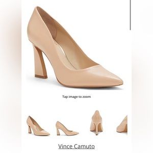 Vince Camuto Nude Leather Point Toe Pumps Heels Size  7
